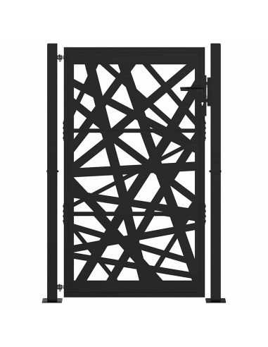 Cancello Giardino Nero 105x155 cm in Acciaio Design Leggero
