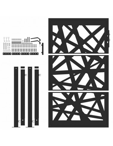 Cancello Giardino Nero 105x155 cm in Acciaio Design Leggero