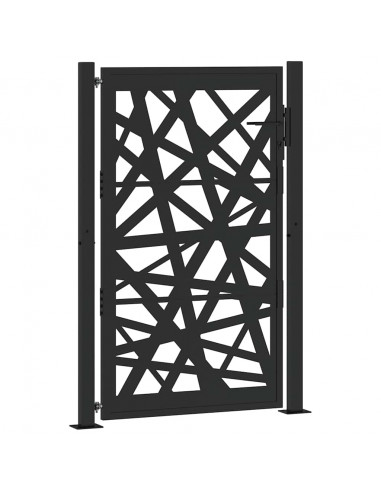 Cancello Giardino Nero 105x155 cm in Acciaio Design Leggero