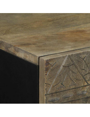 Credenza 90x33x75 cm in Legno Massello di Mango