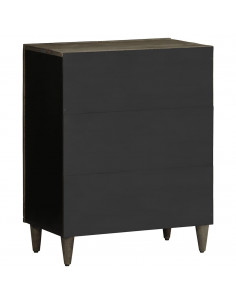 Credenza Grigio Chiaro 60x33,5x75 cm in Legno Massello di Mango