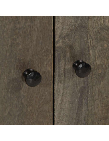 Credenza Grigio Chiaro 60x33,5x75 cm in Legno Massello di Mango