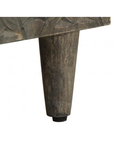 Credenza Grigio Chiaro 60x33,5x75 cm in Legno Massello di Mango