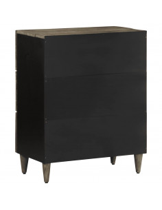 Credenza Grigio Chiaro 60x33,5x75 cm in Legno Massello di Mango