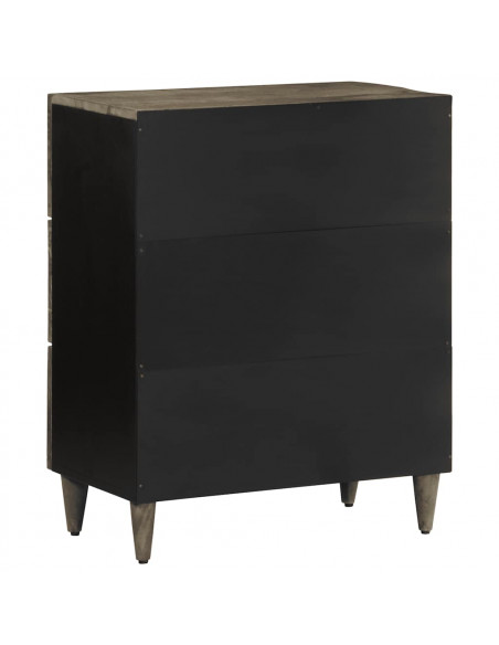 Credenza Grigio Chiaro 60x33,5x75 cm in Legno Massello di Mango