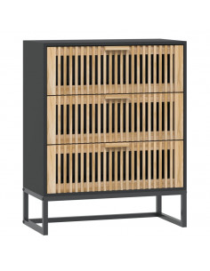 Credenza Nera 60x30x75 cm in Legno Multistrato
