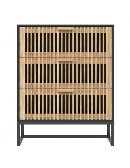 Credenza Nera 60x30x75 cm in Legno Multistrato
