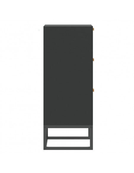 Credenza Nera 60x30x75 cm in Legno Multistrato