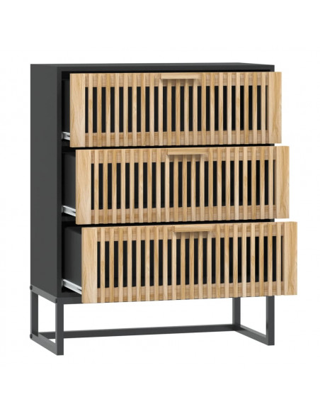 Credenza Nera 60x30x75 cm in Legno Multistrato