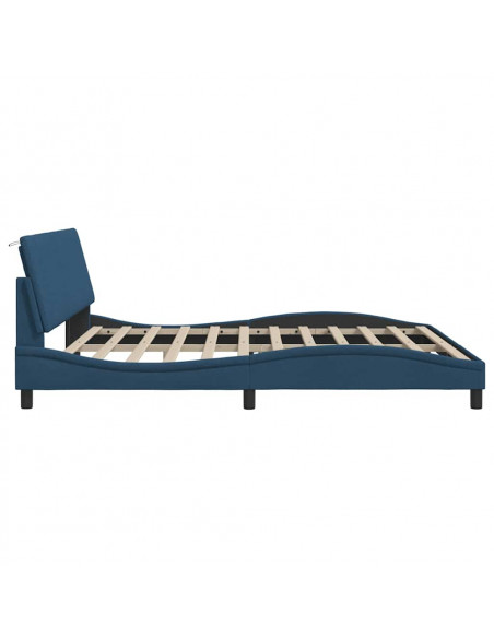 Giroletto senza Materasso Blu 200x200 cm in Tessuto