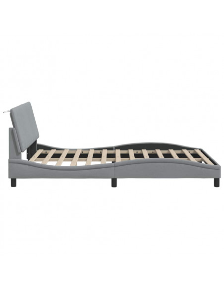 Giroletto senza Materasso Grigio Chiaro 120x200 cm Tessuto