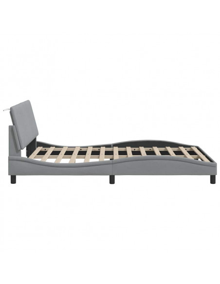 Giroletto senza Materasso Grigio Chiaro 140x190 cm Tessuto