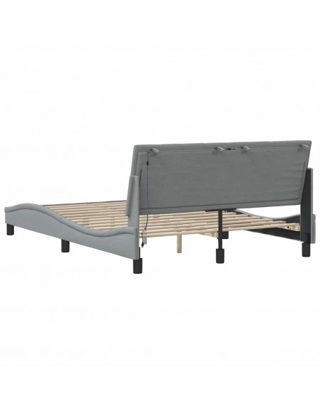 Giroletto senza Materasso Grigio Chiaro 140x200 cm Tessuto
