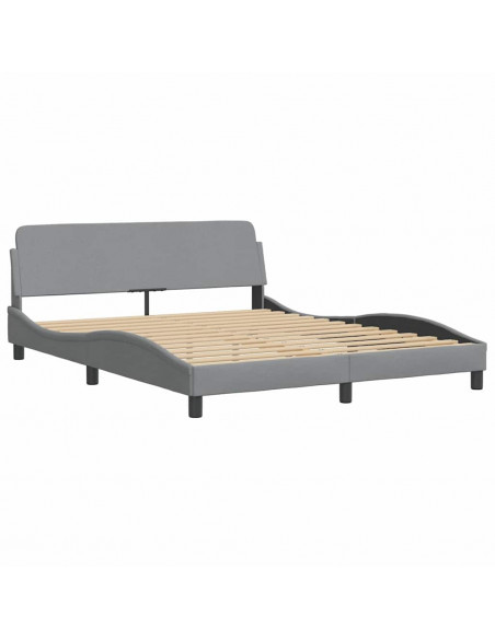 Giroletto senza Materasso Grigio Chiaro 160x200 cm Tessuto