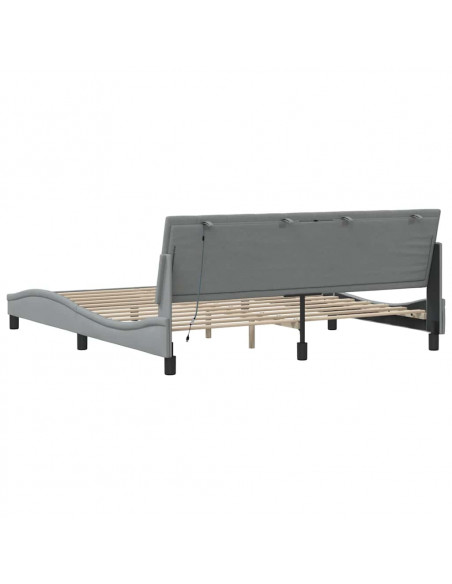Giroletto senza Materasso Grigio Chiaro 180x200 cm Tessuto