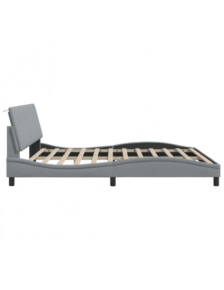 Giroletto senza Materasso Grigio Chiaro 200x200 cm Tessuto