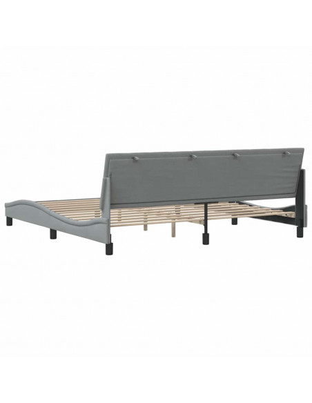 Giroletto senza Materasso Grigio Chiaro 200x200 cm Tessuto