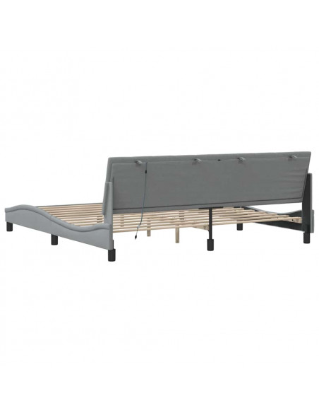 Giroletto senza Materasso Grigio Chiaro 200x200 cm Tessuto