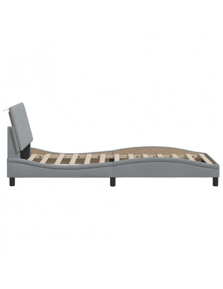 Giroletto senza Materasso Grigio Chiaro 90x190 cm Tessuto