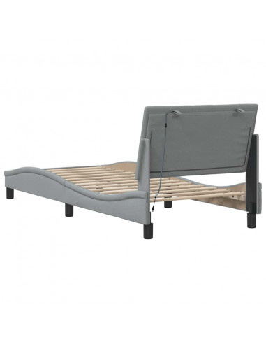 Giroletto senza Materasso Grigio Chiaro 90x190 cm Tessuto