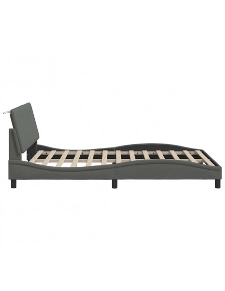Giroletto senza Materasso Grigio Scuro 120x200 cm Tessuto