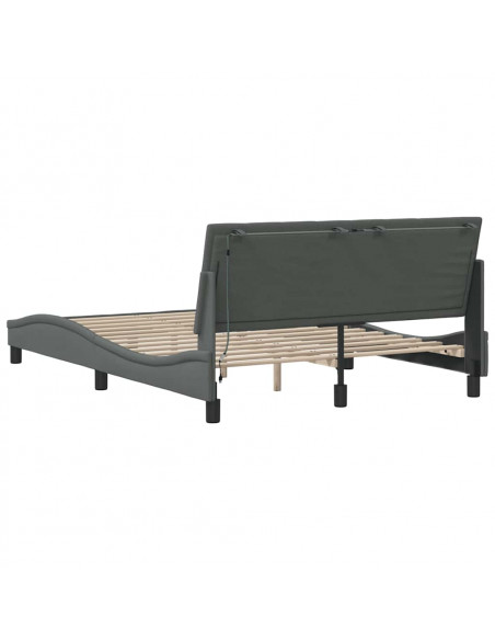 Giroletto senza Materasso Grigio Scuro 140x200 cm Tessuto