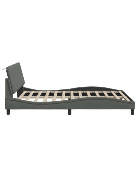 Giroletto senza Materasso Grigio Scuro 160x200 cm Tessuto
