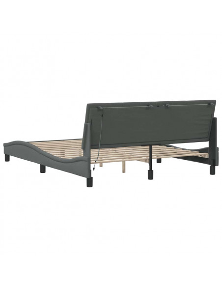 Giroletto senza Materasso Grigio Scuro 160x200 cm Tessuto
