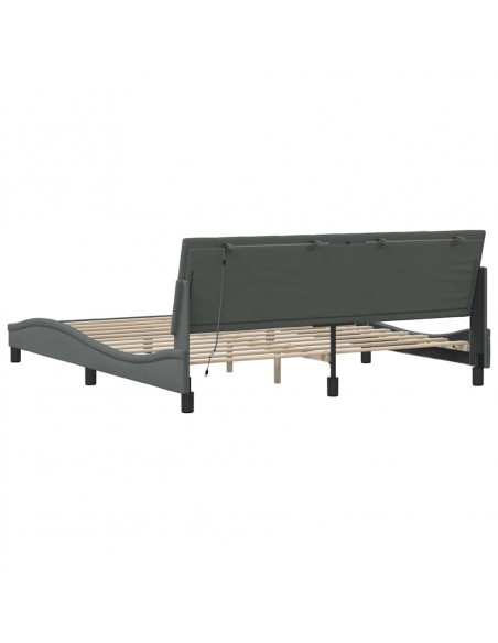 Giroletto senza Materasso Grigio Scuro 180x200 cm Tessuto