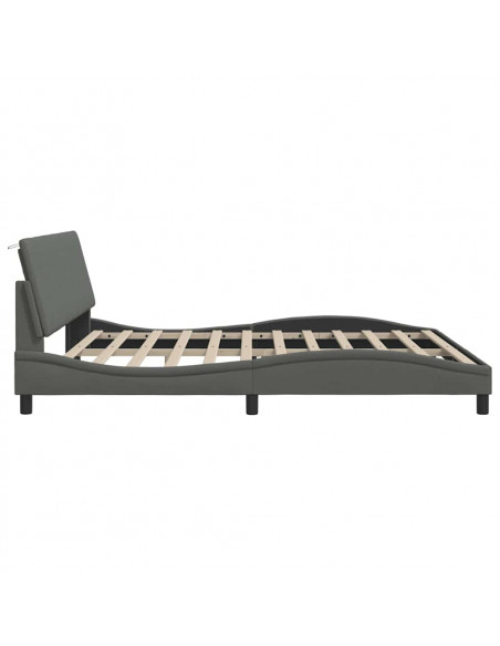 Giroletto senza Materasso Grigio Scuro 200x200 cm Tessuto
