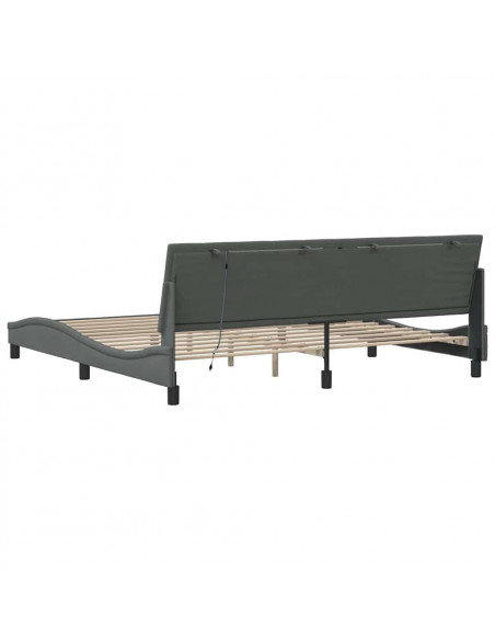 Giroletto senza Materasso Grigio Scuro 200x200 cm Tessuto