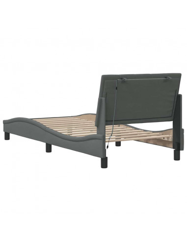 Giroletto senza Materasso Grigio Scuro 80x200 cm Tessuto