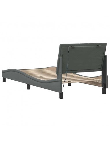 Giroletto senza Materasso Grigio Scuro 90x190 cm Tessuto