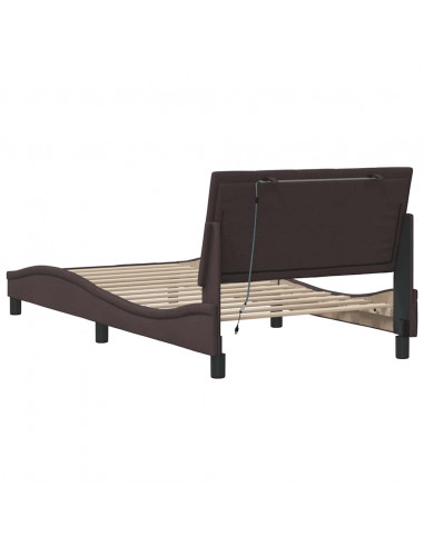 Giroletto senza Materasso Marrone Scuro 100x200 cm Tessuto