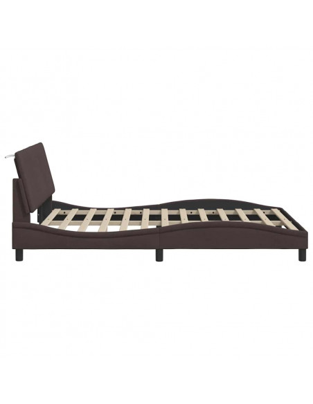Giroletto senza Materasso Marrone Scuro 120x200 cm Tessuto