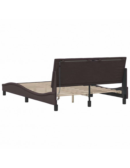 Giroletto senza Materasso Marrone Scuro 120x200 cm Tessuto