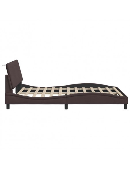 Giroletto senza Materasso Marrone Scuro 140x190 cm Tessuto
