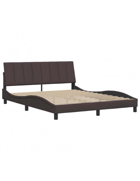 Giroletto senza Materasso Marrone Scuro 160x200 cm Tessuto