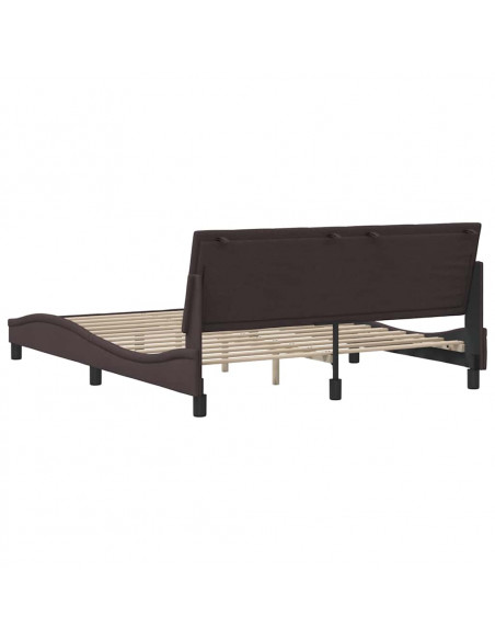 Giroletto senza Materasso Marrone Scuro 160x200 cm Tessuto