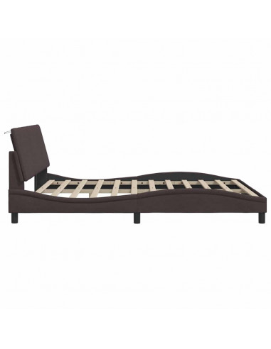 Giroletto senza Materasso Marrone Scuro 180x200 cm Tessuto