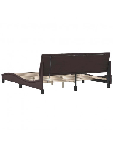 Giroletto senza Materasso Marrone Scuro 180x200 cm Tessuto