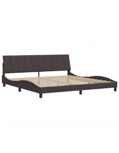 Giroletto senza Materasso Marrone Scuro 200x200 cm in Tessuto