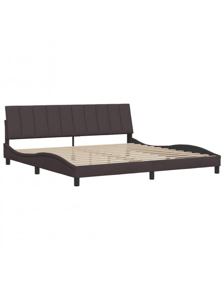 Giroletto senza Materasso Marrone Scuro 200x200 cm in Tessuto
