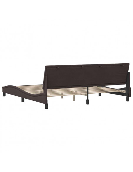 Giroletto senza Materasso Marrone Scuro 200x200 cm in Tessuto