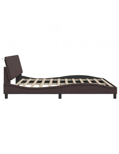 Giroletto senza Materasso Hanko Marrone Scuro 200x200 cm in Tessuto