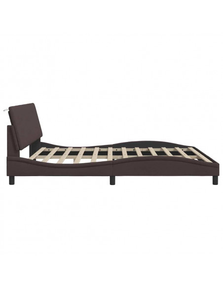 Giroletto senza Materasso Marrone Scuro 200x200 cm in Tessuto