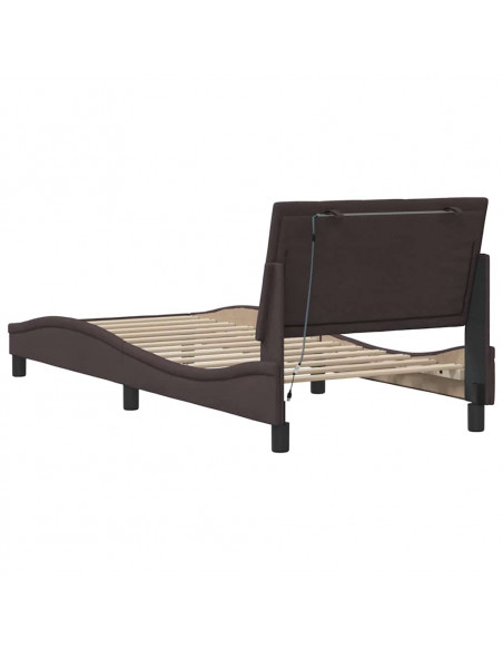 Giroletto senza Materasso Marrone Scuro 80x200 cm Tessuto