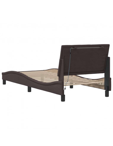 Giroletto senza Materasso Marrone Scuro 90x200 cm Tessuto