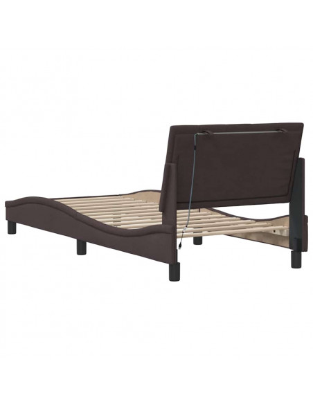 Giroletto senza Materasso Marrone Scuro 90x200 cm Tessuto