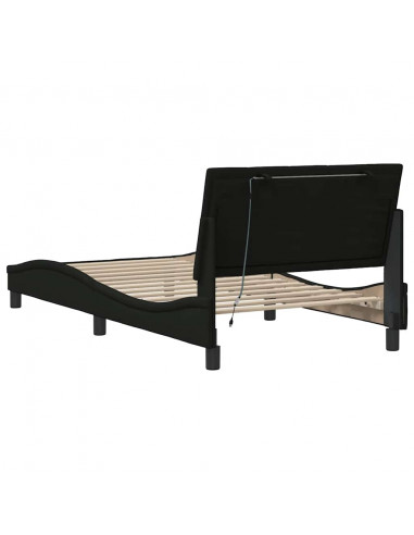 Giroletto senza Materasso Nero 100x200 cm in Tessuto